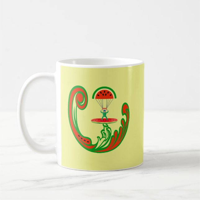 Taza De Café Surfista y Skydiver en agua de Melón (Izquierda)