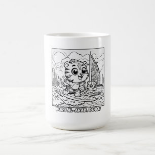 Taza De Café Surfistas de tigres de Kawaii en el Personalizado 
