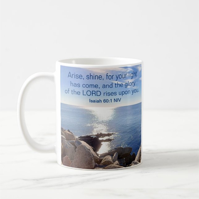 Taza De Café Surge la Biblia del Océano y brilla cristiana (Izquierda)