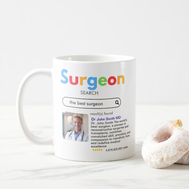 Taza De Café SURGEONS DOCTORS antistress Google search bar  (Con donut)