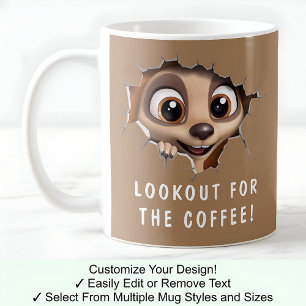 Taza De Café Suricata en una taza. Novedad para amantes de las 