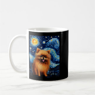 Taza De Café Surrealismo Pinta Las Estrellas Pom-Chi Perro