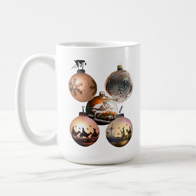 Taza De Café Surtido de Adornos Navideños Clásicos (Izquierda)