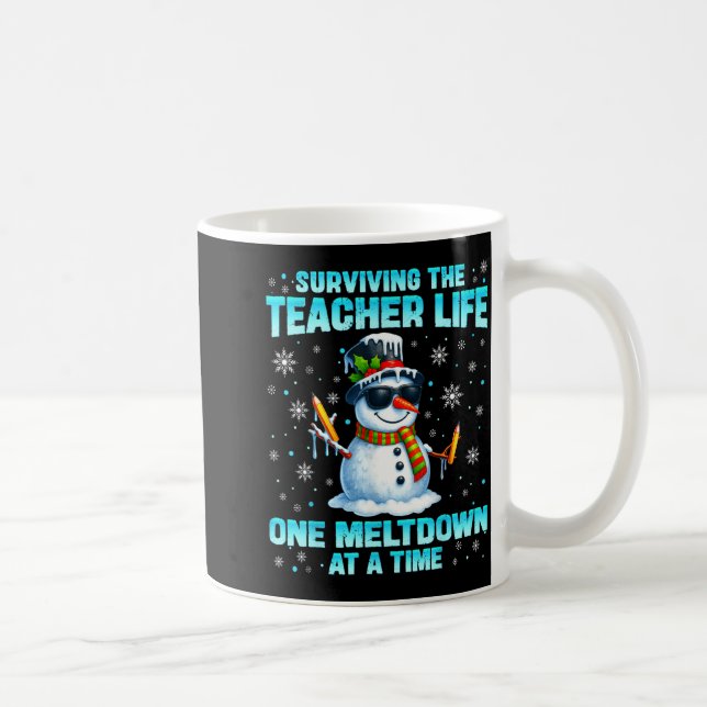 Taza De Café Surviving The Teacher Life Pjs Pajamas Christmas X (Derecha)