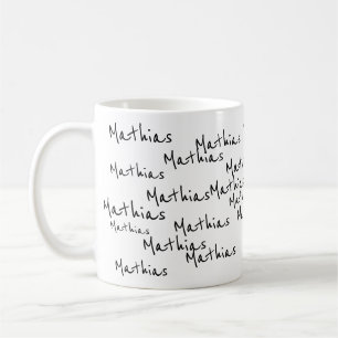Taza De Café sus propios nombres de guión en blanco