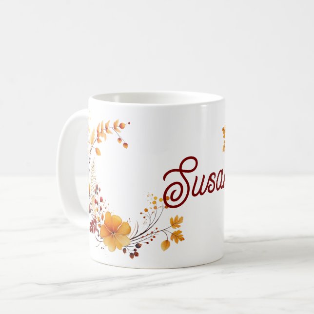 Taza De Café Susan, just for Susan floral design,  (Anverso izquierdo)