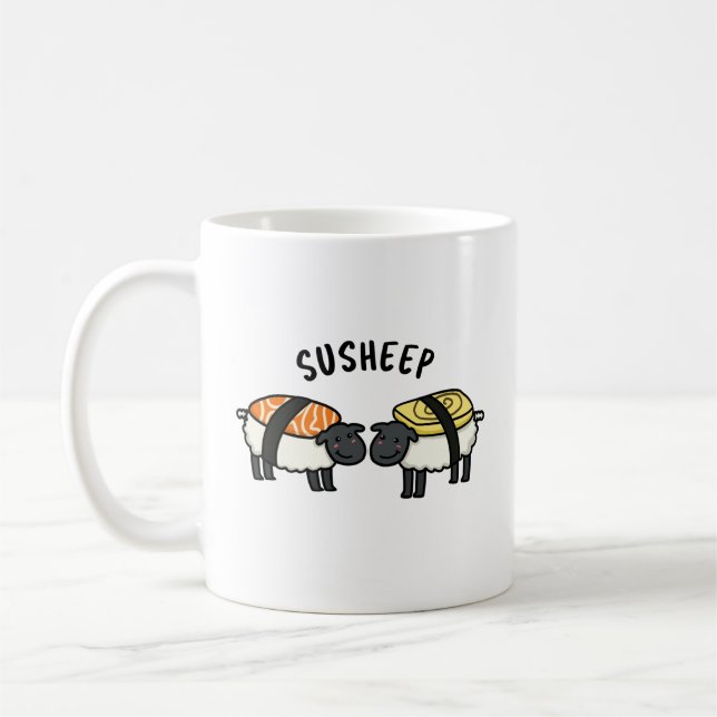 Taza De Café Susheit Funny Sushi Sheep Pun (Izquierda)