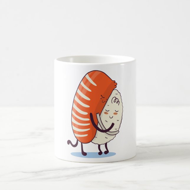 Taza De Café Sushi abrazo kawaii japonés (Centro)