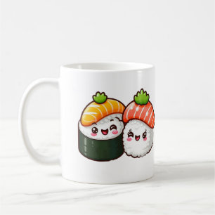 Taza De Café Sushi feliz - Arte de comida divertida Kawaii