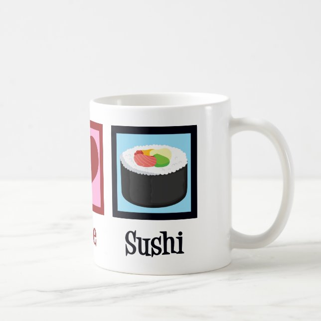 Taza De Café Sushi Love Peace (Derecha)
