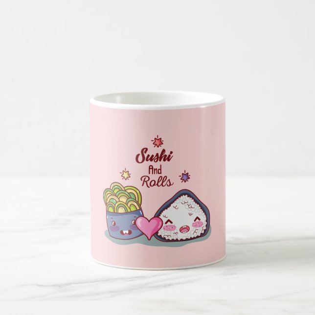 Taza De Café Sushi Y Rolls Kawaii Sushi Café Mug (Centro)