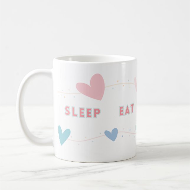 Taza De Café Suspender Comer Leer Repetir Mug (Izquierda)