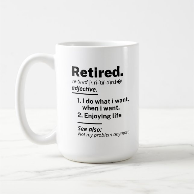Taza De Café sustantivo de definición retirada, regalo divertid (Izquierda)