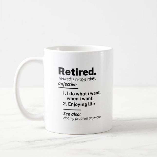 Taza De Café sustantivo de definición retirada, regalo divertid (Izquierda)