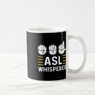 Taza De Café Susurrador. Letrero de la mano del lenguaje de señ