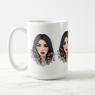 Taza De Café Susurros de la naturaleza - Belleza femenina en fl