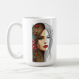 Taza De Café Susurros de la naturaleza - Belleza femenina en fl