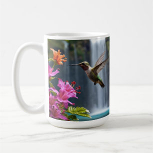 Taza De Café "Susurros de la Naturaleza: Colibrí, Cascada