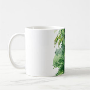 Taza De Café Susurros de la palmera Dosel Esmeralda Tropical Re