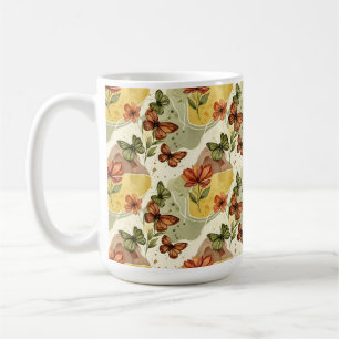 Taza De Café Susurros de mariposa en tonos tierra