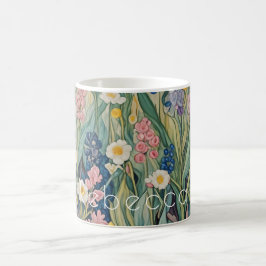 Taza De Café Susurros de pradera: Flores silvestres pasteles