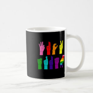 Taza De Café Sutil Lenguaje de Rótulo Asl Anti-Trump+ Resista