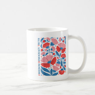 Taza De Café Sutil Libertad Democracia Verdad Boho Floral 4 de