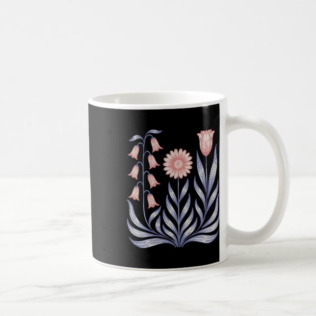 Taza De Café Sutil resistencia Trump Foxglove Daisy Tulip Flowe (Derecha)