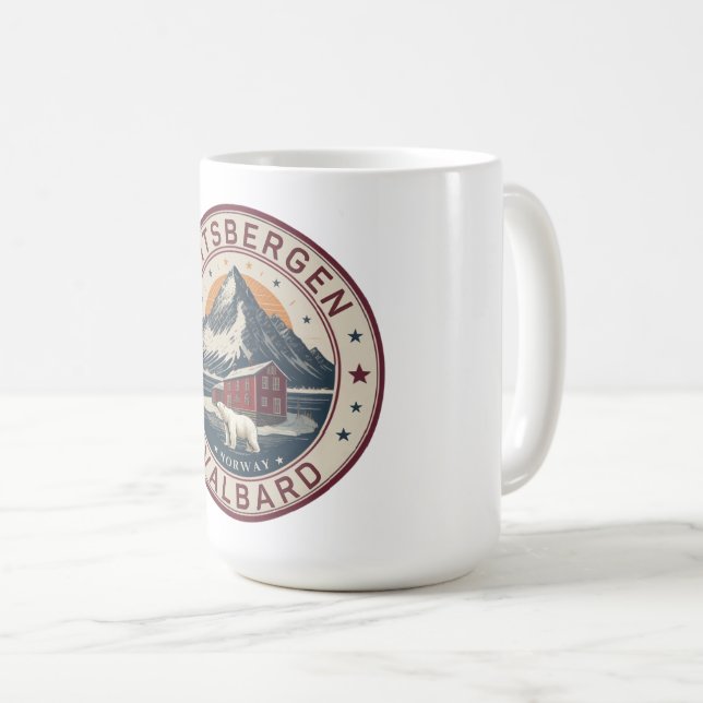 Taza De Café Svalbard Spitsbergen Oso polar artístico, Noruega (Anverso derecho)