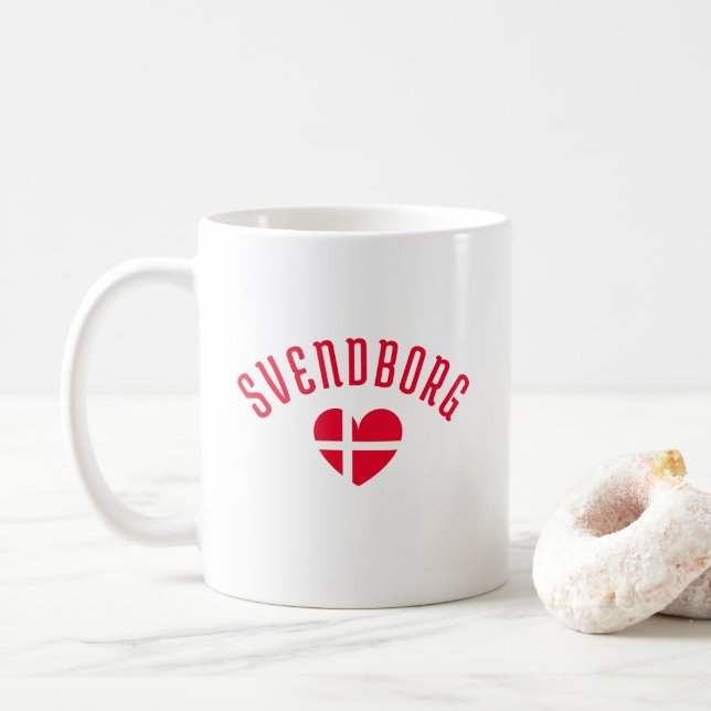 Taza De Café SVENDBORG Dinamarca Corazón (Con donut)