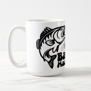 Taza De Café SVG Pesca personalizada con bajo maestro