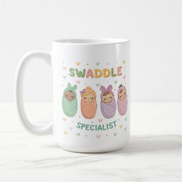 Taza De Café Swaddle Specialist Cute Baby Illustration