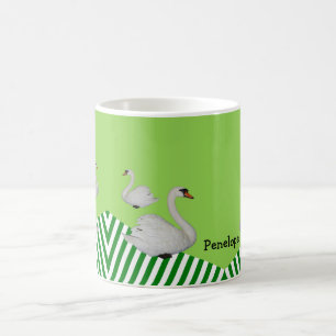 Taza De Café Swan Green Stripe Mug