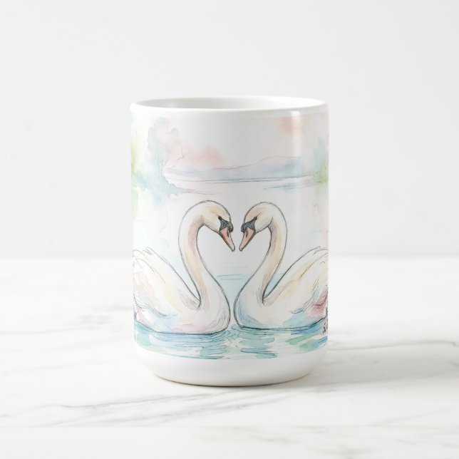 Taza De Café Swan Lovers - Valentine's Day (Centro)