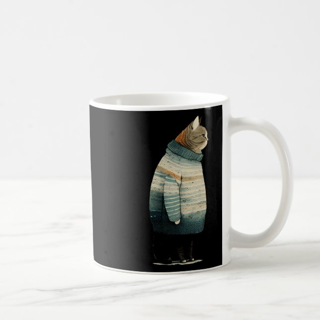 Taza De Café Swea_1 de impresión de gatos de invierno (Derecha)