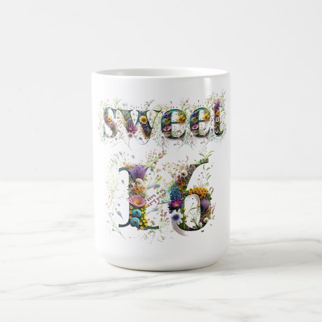 Taza De Café Sweet 16 Happy Birthday Wildflowers Text (Centro)