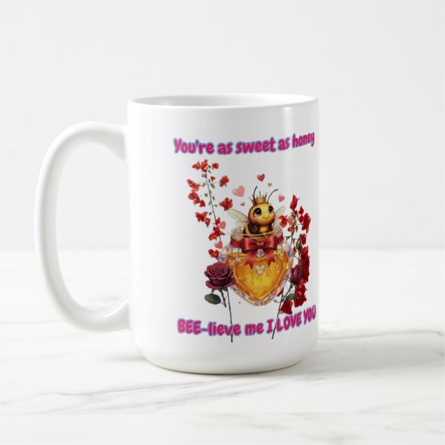 Taza De Café Sweet BEE mine-BEE lieve me i love you (Izquierda)
