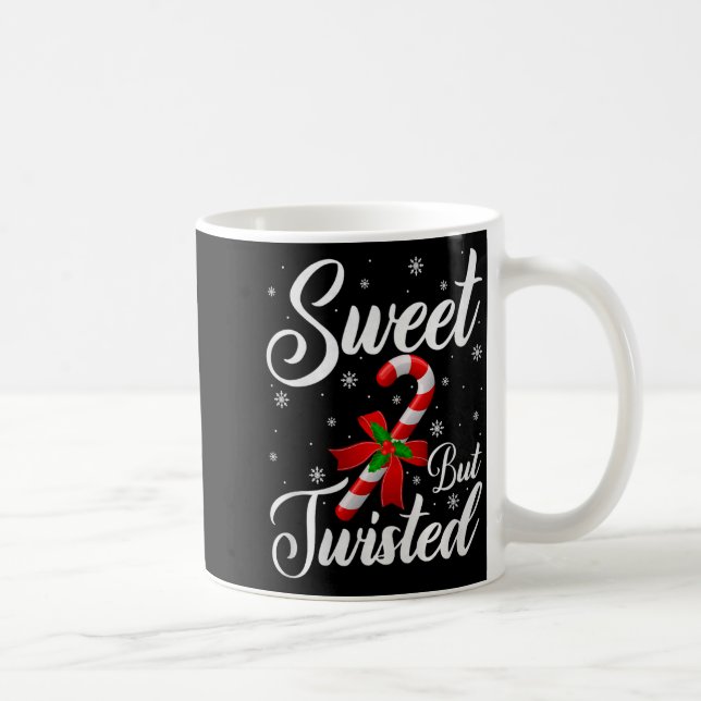 Taza De Café Sweet But Twisted Funny Christmas Candy Cane Premi (Derecha)