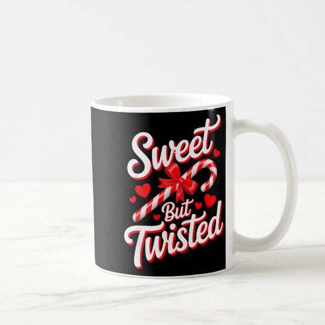 Taza De Café Sweet But Twisted Funny Christmas Candy Cane Xmas  (Derecha)