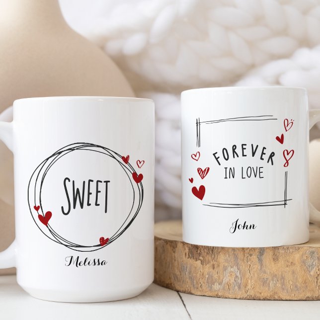 Taza De Café Sweet Forever Love Día de San Valentín Couple (Subido por el creador)