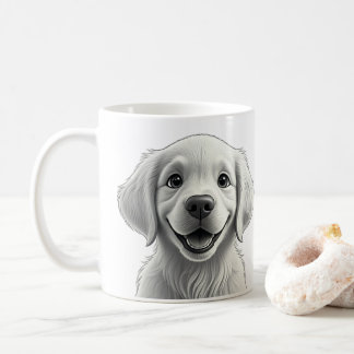 Taza De Café Sweet Golden Joy: Pixar-Style Puppy Friends