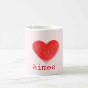 Taza De Café Sweet Heart Pink 'Name' mug