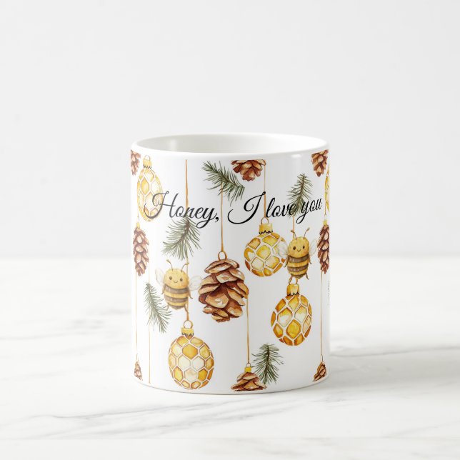 Taza De Café Sweet Honey Bees Pine Cones (Centro)