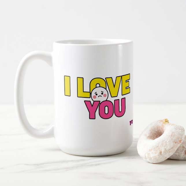 Taza De Café Sweet I Love You Graphic for Gifts and Apparel (Con donut)