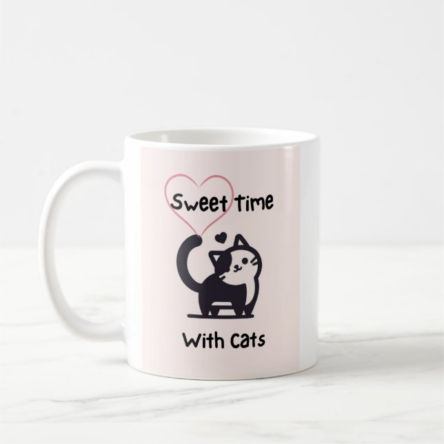 Taza De Café Sweet Time With Cats (Izquierda)