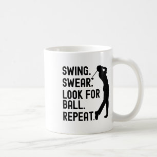 Taza De Café Swing Jurar Buscar Pelota Repetir Divertido Amante