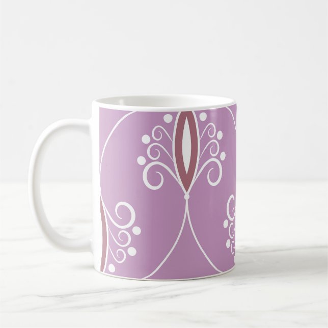 Taza De Café Swirling Elegance: Geométrica de época (Izquierda)