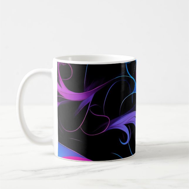 Taza De Café 💫 Swirling Pink & Violet Pattern - Elegant & Myst (Izquierda)