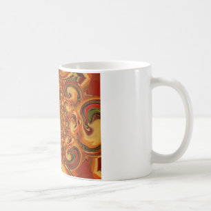 Taza De Café Swirling Resumen naranja, tonos marrones y verdes