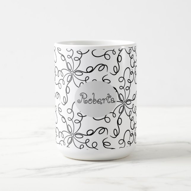 Taza De Café Swirls en blanco y negro (Centro)